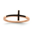 thumbnail image 1 of 925 Sterling Silver Rose Gold-plated Vintage Antiqued Sideways Cross Ring Band Size 7, 1 of 2