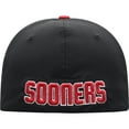 thumbnail image 4 of Men's Top of the World Black/Crimson Oklahoma Sooners Two-Tone Reflex Hybrid Tech Flex Hat, 4 of 4