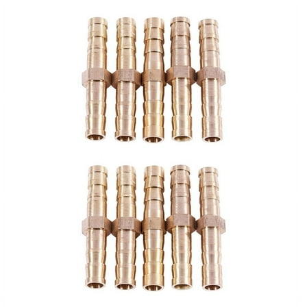 10 Pcs Brass Straight Hose Connector Joiner