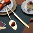 thumbnail image 4 of Gold Wedding Cake Knife and Server Set, Stainless Steel Cutting Set for Parties, Activities, Family - Includes Cutter and Server, Dishwasher Safe (Shiny Gold), 4 of 8