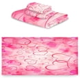 thumbnail image 2 of Coolnut Towel Set of 3, Valentine's Day Heart 1 Bath Towel, 1 Towel, 1 Small Square Towel, Strong Soft and Compact Absorbent Yoga Gym Hotel Excellent Choice. Washcloth Gift, 2 of 7