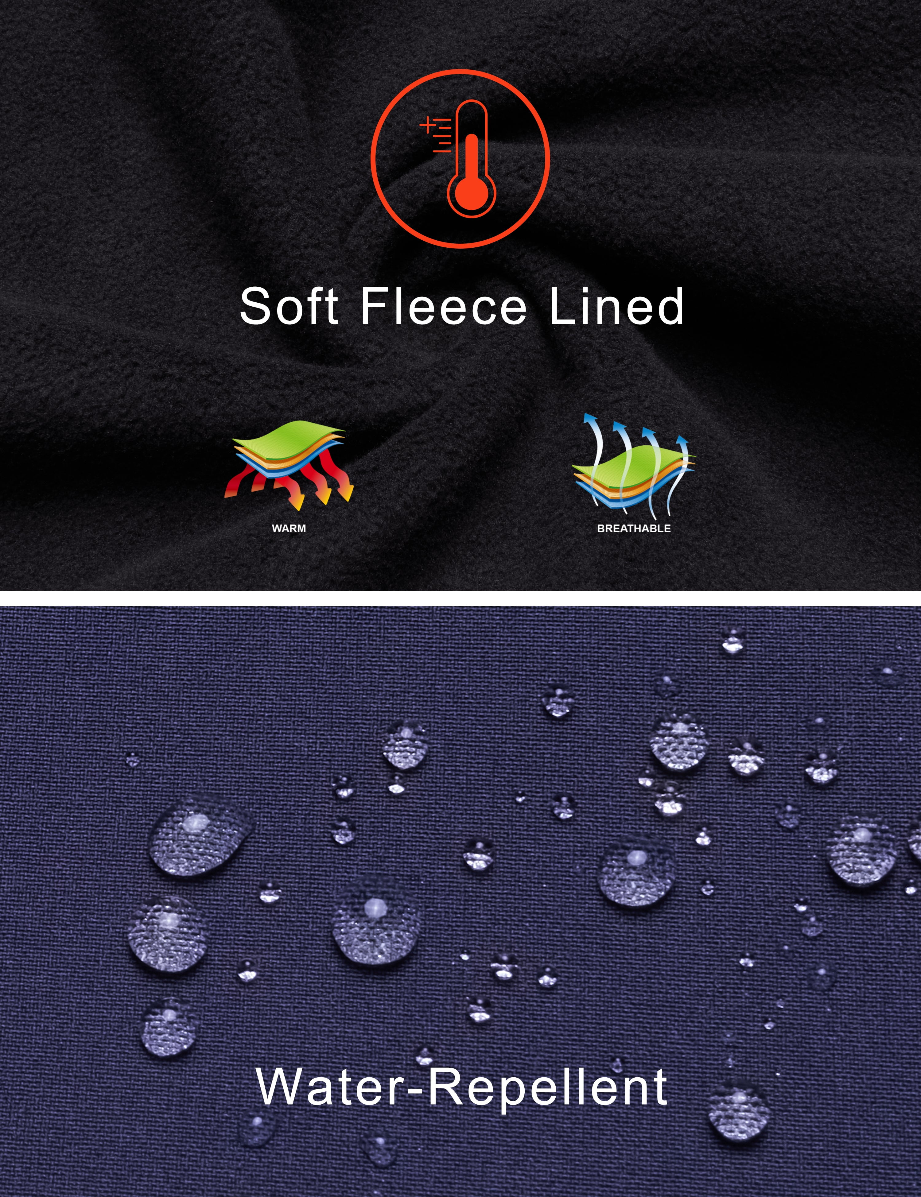 Little Donkey Andy Mens Fleece Hoodies Water Repellent, Thermal Insulation Pullover Hooded Sweatshirt UPF50+ (Dark Blue S)