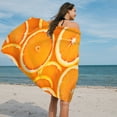 thumbnail image 5 of Kezqiaxn Summer Fruit Beach Towels 70x140cm Microfiber Oranges Beach Towel Super Lightweight Bath Towel Sandproof Beach Blanket Multi-Purpose Towel for Swimming Yoga Camping Pool, 5 of 9