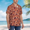 thumbnail image 3 of Pofeuu American Football1 Print Hawaiian Shirt for Men Sleeves Casual Button Down Summer Beach Dress Shirts T-Shirts,Small, 3 of 7