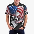thumbnail image 3 of Rocae Largemouth Bass Fish in USA for Men's Short Sleeve Polo Shirt, Quick Drying Performance Moisture Wicking Sports Men's Golf Shirt XX-Large, 3 of 9