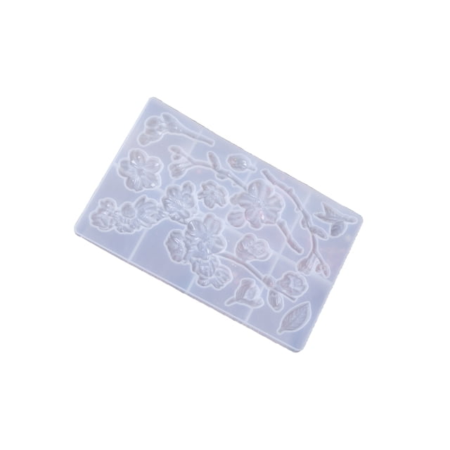 Bewildely Molde de silicona, molde de fundición de flores de Magnolia, colgante hecho a mano, artesanía de resina, accesorios DIY, decoración para Artesanía ramas de flores de ciruelo Bewildely HA060499-02