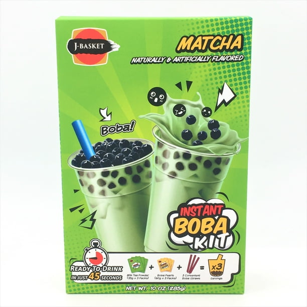 JBasket Matcha Instant Tea Boba Kit 10oz /285g