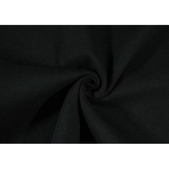 Tubular Stretch Ribbing Black 14" Wide Cotton/Spandex Fabric by the Yard (6886F-4I-BLACK)