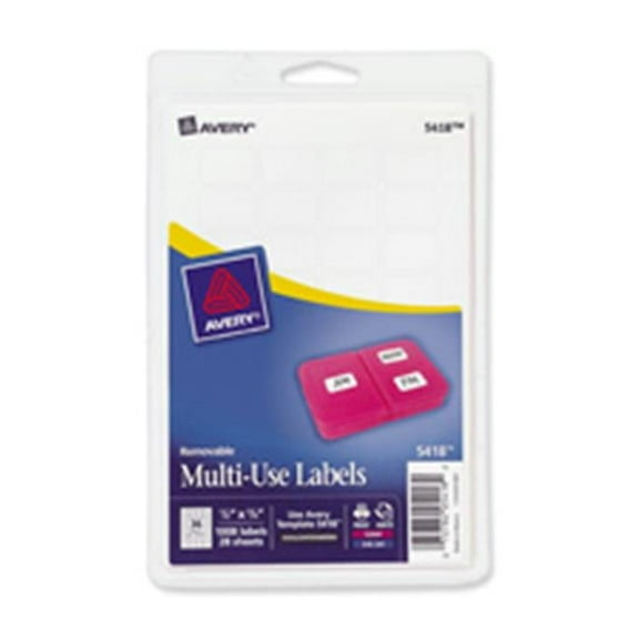 Avery AVE0 Removable Multipurpose Label,3 in. x 4 in.,80-PK,White
