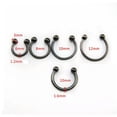thumbnail image 3 of K-KED Stainless Steel U-shaped Ball Nose Ring Body Piercing Delicate Jewelry Lip Hoop -Black-12mm, 3 of 9