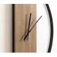 thumbnail image 4 of Kate and Laurel Ladd Modern Numberless Round Wall Clock, 32 Inch Diameter, Hazelnut and Black, Decorative Minimal Metal and Wood Clock for Living Room Decor, 4 of 10
