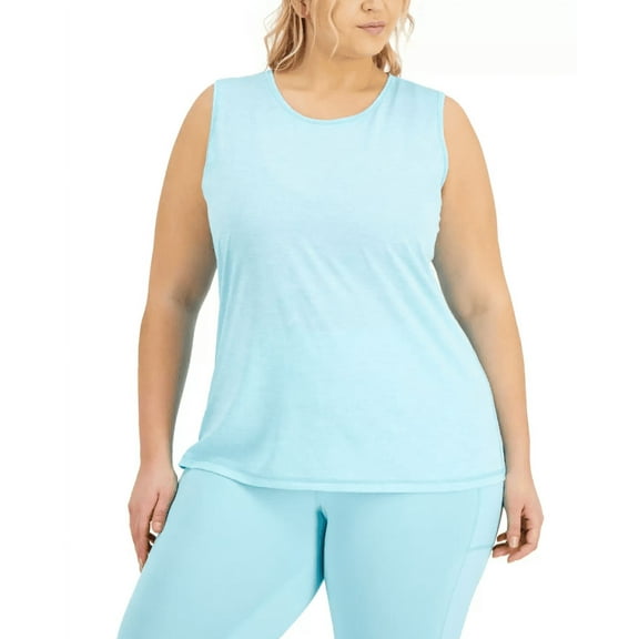 Id Ideology Womens Plus Size Keyhole-Back Tank Top, Blue, 2X