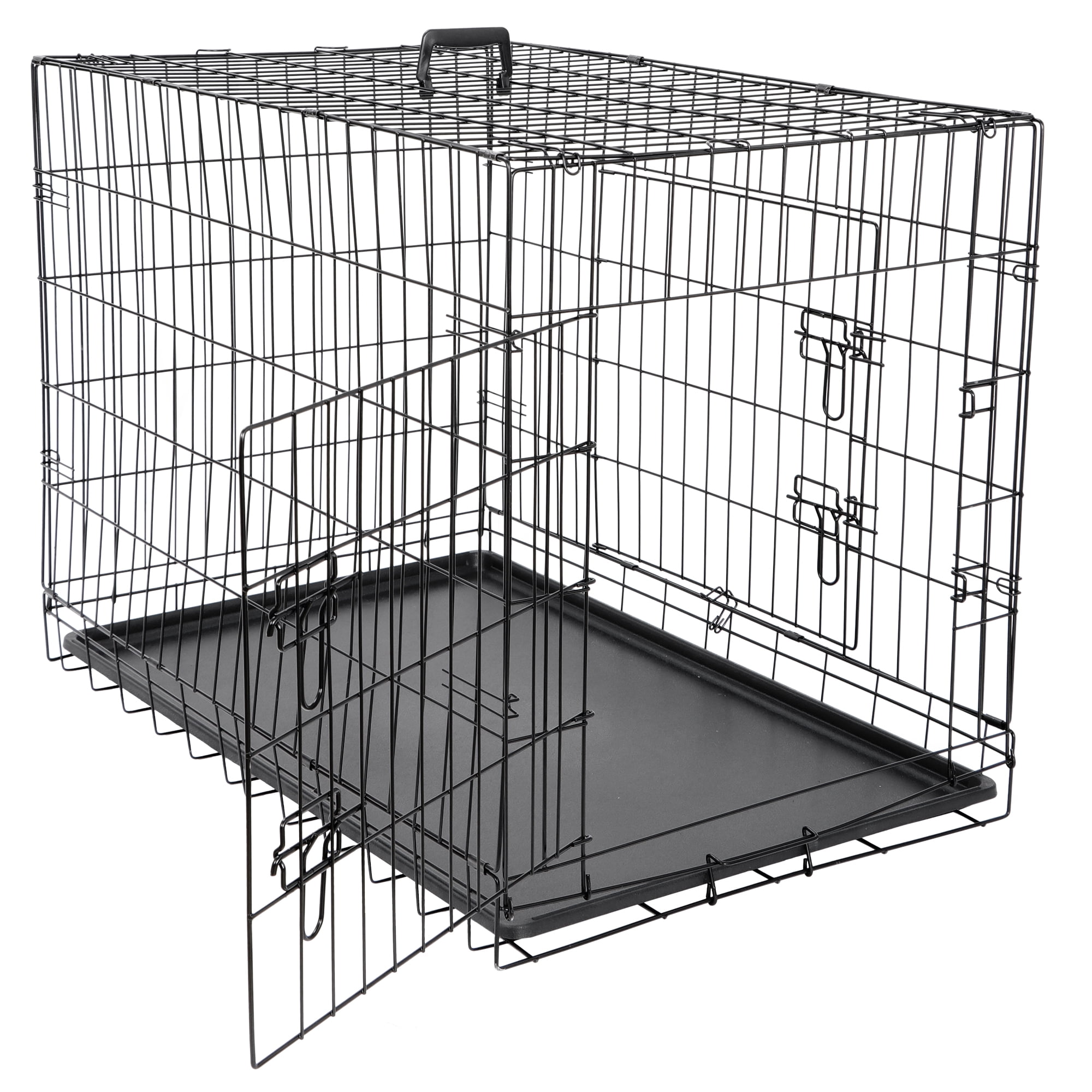 ZENY Folding Metal 36 Inches Double Door Dog Crate, Wire Dog Cage Indoor and Outdoor Pet Kennel with Tray