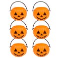 thumbnail image 2 of Fareti Halloween Plastic Pumpkin Bucket 6-Piece, Orange, Durable, Round, Plastic, Perfect for Trick or Treating, Party Favors and Home Decor, 2 of 8