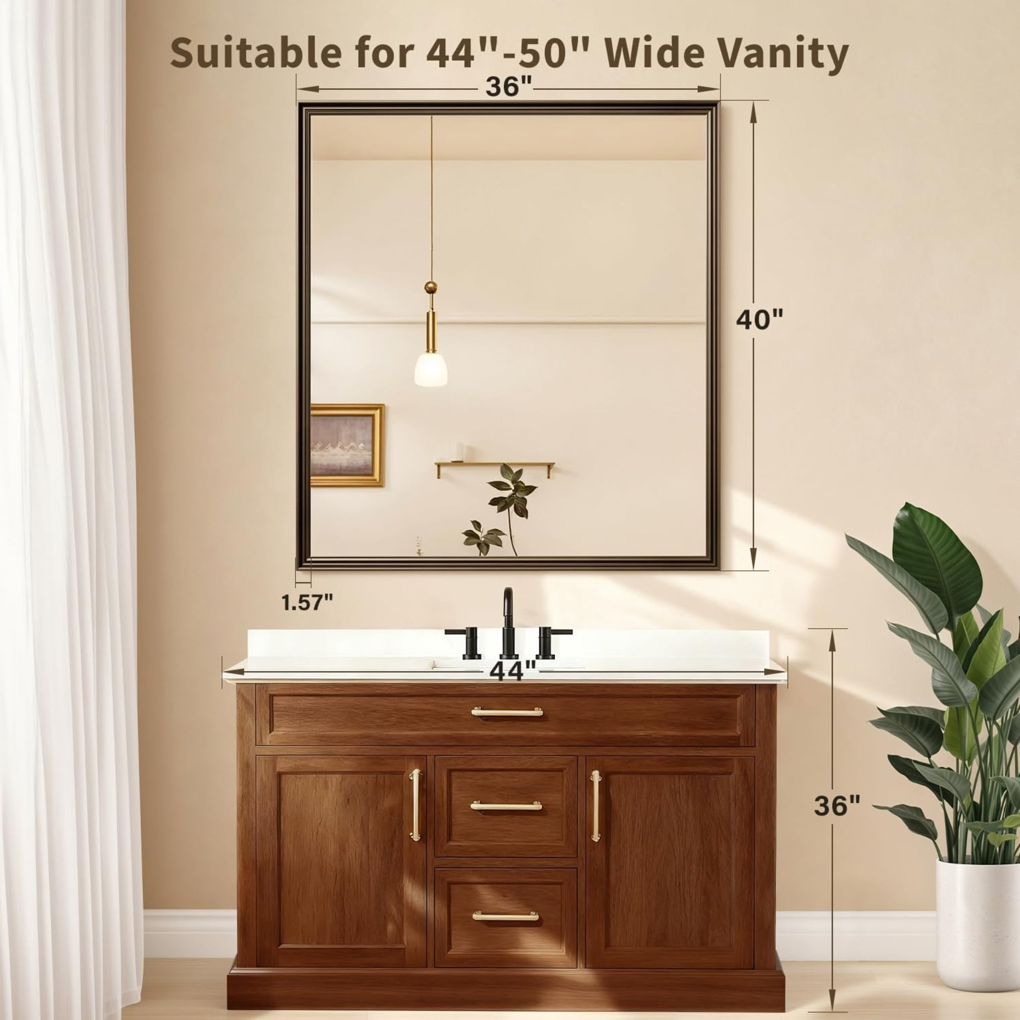 Ultrue UTBM0RT01CO10191 Retro Copper Effect 36x40 Framed Wall Mirror