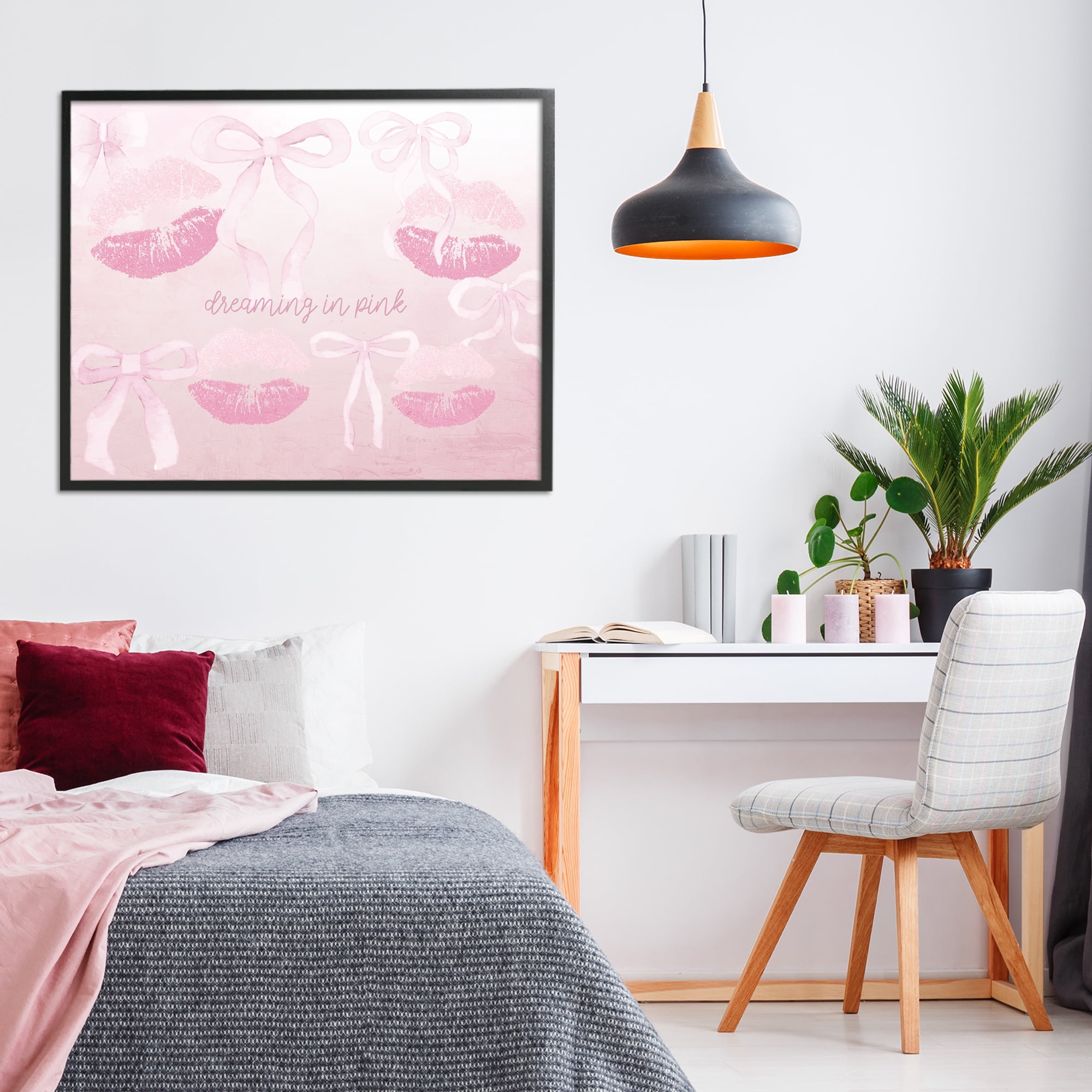 Dreaming In Pink Black Framed Giclee Art, design by Kim Allen