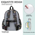 thumbnail image 5 of Mushroom and Dots Black Pattern Cute School Backpack with Padded Back and Adjustable Shoulder Straps 13.4"x11"x4.7", 5 of 5