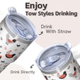 thumbnail image 4 of 20oz Chicken Decor Tumbler with Handle Insulated Travel Mug Cute Birthday Christmas Gift for Chicken Lovers Women Men Cup Holder Friendly Easy to Clean Dishwasher Safe Hot Cold Beverages Trips, 4 of 6