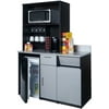 Break Room Lunch Room "Assembled Ready-To-Use" BREAKTIME Model 2356 3pc Group - Color Espresso/Silver Metallic - INSTANTLY create a great coffee break lunch room!