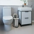 thumbnail image 2 of iTouchless SoftStep Semi-Round Stainless Steel Step Trash Can with Hinged Lid 1.85 Gallon (IP02DSS), 2 of 6