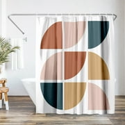 Americanflat 71" x 74" Shower Curtain, Mid Century Circles by ArtPrink