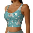 thumbnail image 2 of Naloa Teal Mama Llama Sports Bras for Women, High Support Bra with Removable Pads, Comfortable - Large, 2 of 9