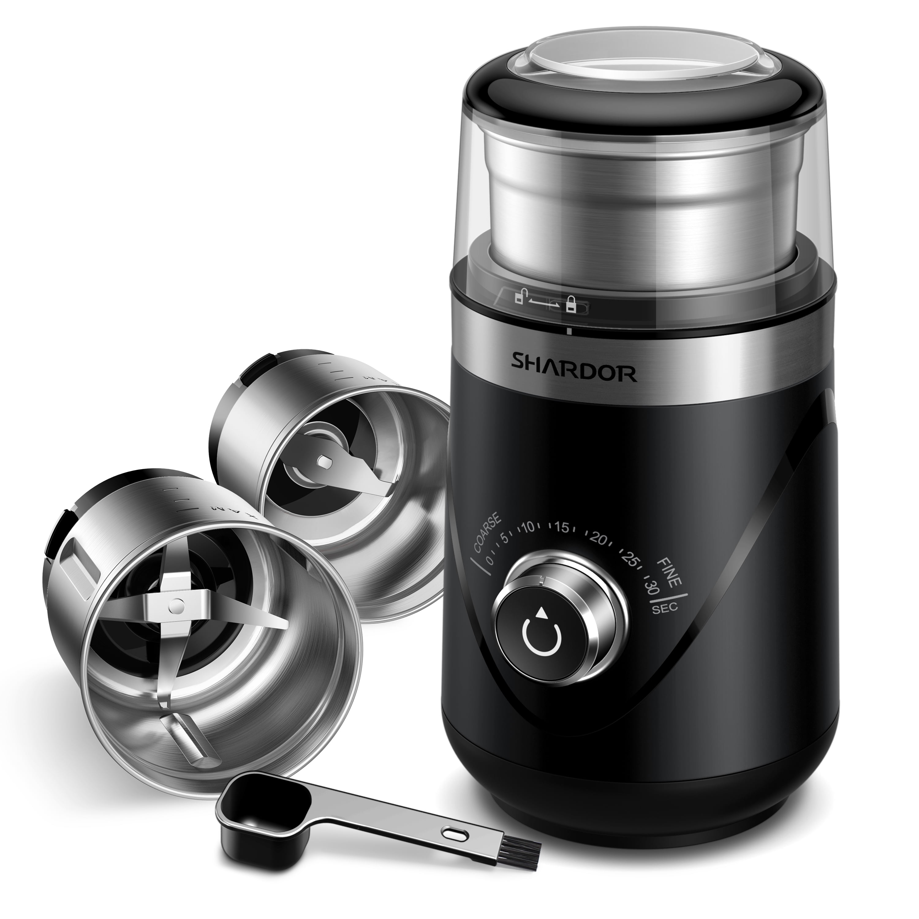 Electric Coffee Bean Grinder - Black - Gray - USB Charging - ApolloBox