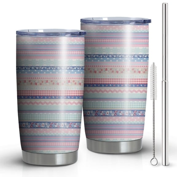 20 Oz Pioneer Flower Coffee Tumbler Double Wall Insulated Stainless Steel Water Bottle | Metal Reusable Thermoses Flask with Cup Cap | Leak & Sweat Proof with Anti-Dust Lid
