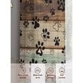 thumbnail image 6 of Animal Paw Print Sheer Curtains for Living Room Bedroom, Dog Claws Pattern Brown Green Wooden Striped Light Filtering Sheer Curtains, Rod Pocket Voile Window Drapes, 2 Panels Set 52"x 54", 6 of 7
