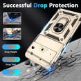 thumbnail image 5 of KOMI for Pixel 7 Pro Case, Google Pixel 7 Pro Case with 2 HD Screen Protector + Slide Camera Cover, Magnetic Ring Holder Kickstand [Military Grade Shockproof] Case for Pixel 7 Pro 6.7", Gold, 5 of 5