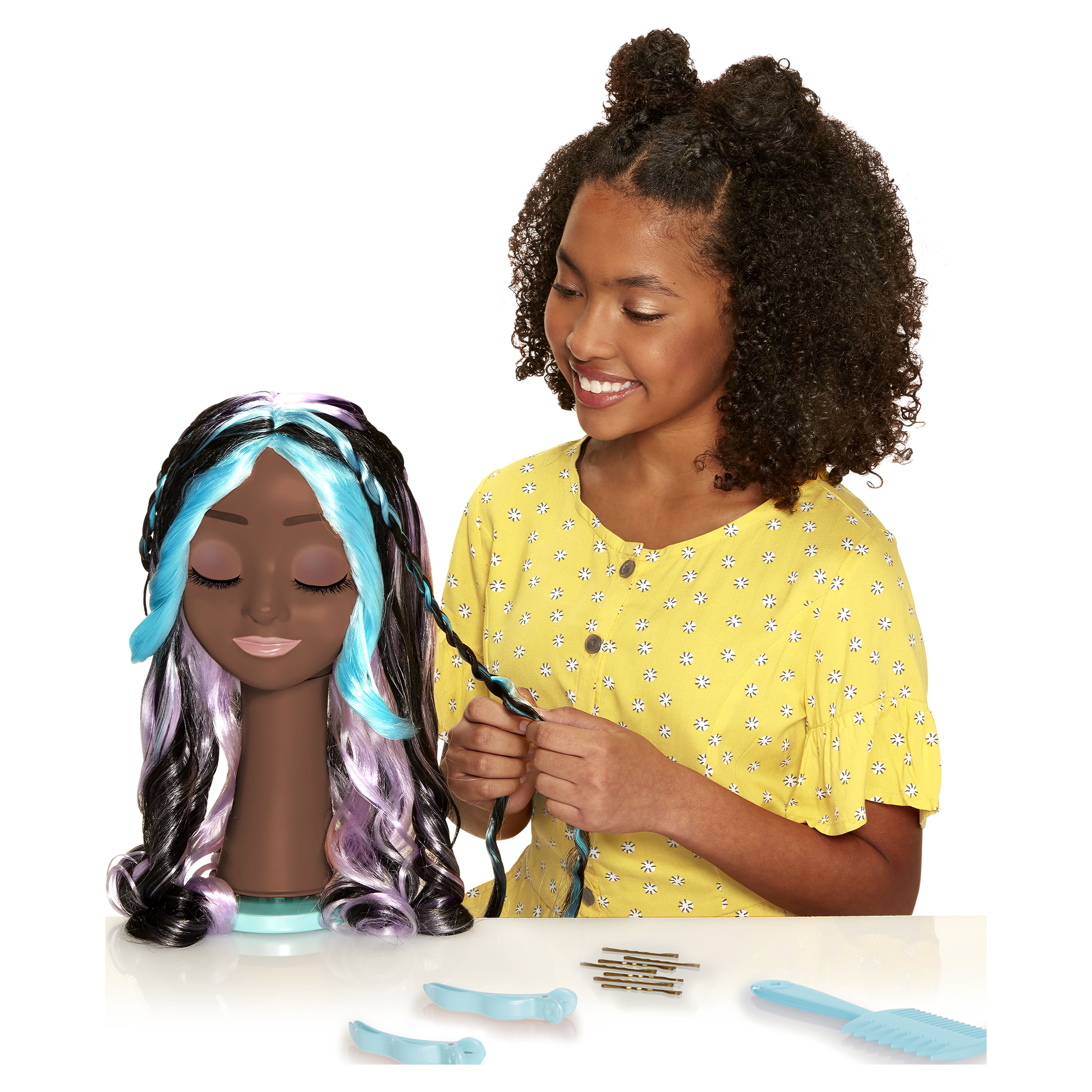 Cute Girls Hairstyles! Wig with Styling Head Doll Playset, 21 Pieces - image 2 of 2