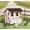 Black Brown Cream White Wood, variant on LHSHID Pet Coop,Wooden House with Openable Roof