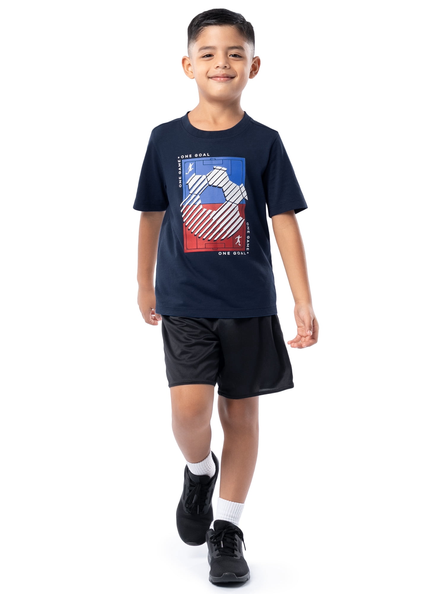 Athletic Works Boys Short Sleeve Graphic T-Shirt, Sizes 4-18 & Husky