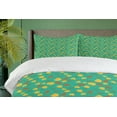 thumbnail image 4 of Ambesonne Autumn Duvet Cover Sets, Seasonal Fall of the Leaf, 2-Queen, Sea Green and Mustard, 4 of 7
