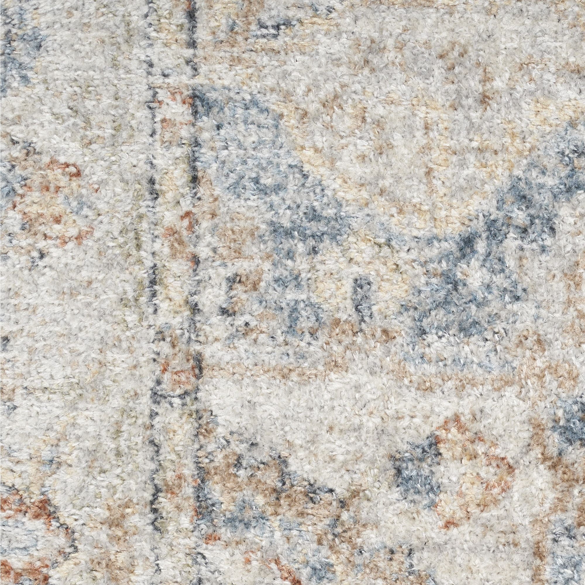 Nourison Astra Machine Washable 2'2" x 12' Denim Multicolor Vintage Indoor Flatweave Rug
