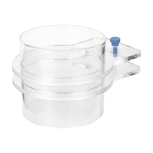 Alimentador de peces de acuario ajustable y duradero de acrílico transparente con anillo circular de alimentación de 100 mm.