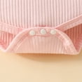 thumbnail image 7 of Gubotare Baby Girl Summer Outfit Baby Girl Outfit Letter Short Sleeve Romper Ruffle Layered Bow Shorts Cute Clothes+Headband 0 3 6 9 12 18 24 Months (Pink,Size 0-3 Months), 7 of 7