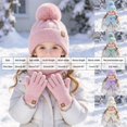 thumbnail image 3 of mgoYE Girls Boys Beanie Hat Glovs Set Fleece Lined Winter Hat with Pom Pom for Cold Weather, 3 of 5