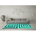 thumbnail image 3 of Ahgly Company Indoor Rectangle Oriental Turquoise Blue Modern Area Rugs, 4' x 6', 3 of 4