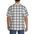 thumbnail image 3 of Kdxio Men'S Hawaiian Shirt For Men Short Sleeve Shirt Gray Checkboard Summer Casual Holiday Beach Button Down T-Shirts, 3 of 5