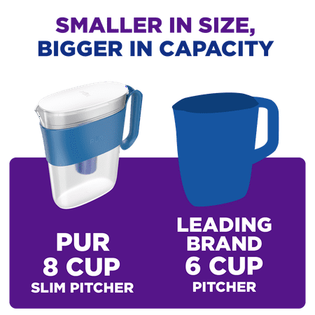 PUR 8-Cup Slim Water Filter Pitcher, Sandstone, PPT600F
