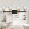 thumbnail image 4 of F7534-23-Sunset Lighting-Kelston - 4 Light Bath Vanity   Matte Black/Brushed Satin Gold Finish with Clear Seedy Glass, 4 of 4