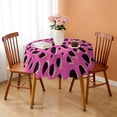 thumbnail image 3 of 60 Inch Round Lace Tablecloth Water Resistant Washable, Leopard Animal Print, 3 of 5