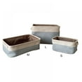 thumbnail image 6 of Collapsible Storage Basket Bins, Decorative Foldable Rectangular Linen Fabric Storage Box Cubes Containers with Handles- Large Organizer For Nursery Toys,Kids Room,Towels,Clothes, Brown,15Lx10Wx5H, 6 of 7
