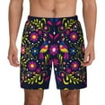 thumbnail image 3 of Uemuo Colorful Mexican Pattern Mens Swim Trunks Quick Dry Board Shorts with Mesh Lining, Stretch Beach Shorts Quick Dry No-Chafing Board Shorts-, 3 of 9