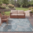 thumbnail image 3 of SAFAVIEH Courtyard Alene Floral Indoor/Outdoor Area Rug, 9' x 12', Grey/Aqua, 3 of 10