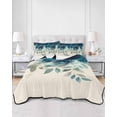 thumbnail image 3 of Teal Turquoise Twin Size Down Alternative Comforter, Lightweight Comforter Quilt Bedding Set with Pillow Shams Peacock Feathers Aesthetics Eucalyptus All Seasons Bed Comforter Duvet Insert 68"x86", 3 of 7