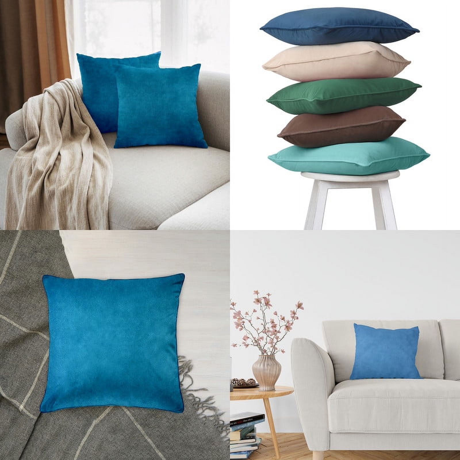 A1HC Hypoallergenic Down Alternative Decorative Throw Pillow, 22x22 in, Square, Pack of 1, Navy Blue