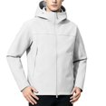 thumbnail image 2 of Men's Lightweight Hooded Windbreaker, Breathable Active Performance Waterproof Rain Shell Jacket with Multi Zipper Pockets, Outdoor Outerwear for Work, Commuting,Hiking & Fishing White, 2 of 6