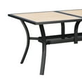 thumbnail image 3 of Wooflex Rectangular Outdoor Dining Table with Black Iron Frame & Brown Wood Plastic Top, Detachable for Outdoor Backyard & Garden, 3 of 7